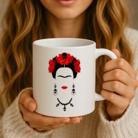 Frida Kahlo Mexico Artist Lover Flower Skull Coffee Mug thumb 3
