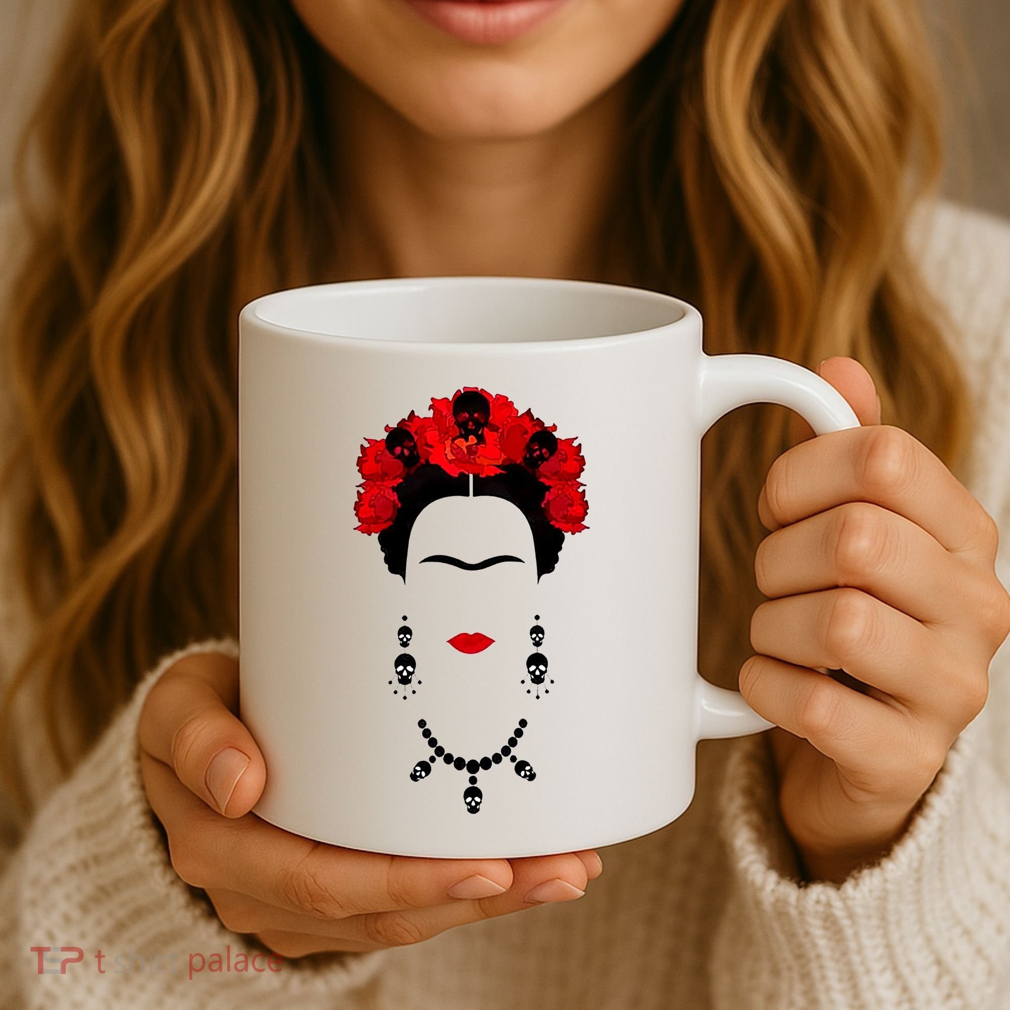 Frida Kahlo Mexico Artist Lover Flower Skull Coffee Mug