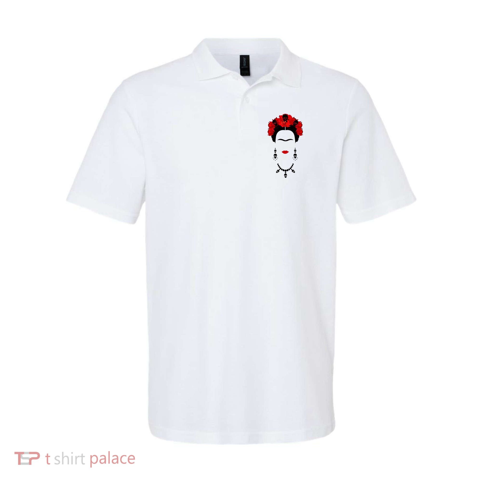 Frida Kahlo Mexico Artist Lover Flower Skull Polo
