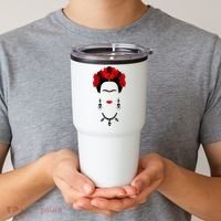 Frida Kahlo Mexico Artist Lover Flower Skull Tumbler thumb 2