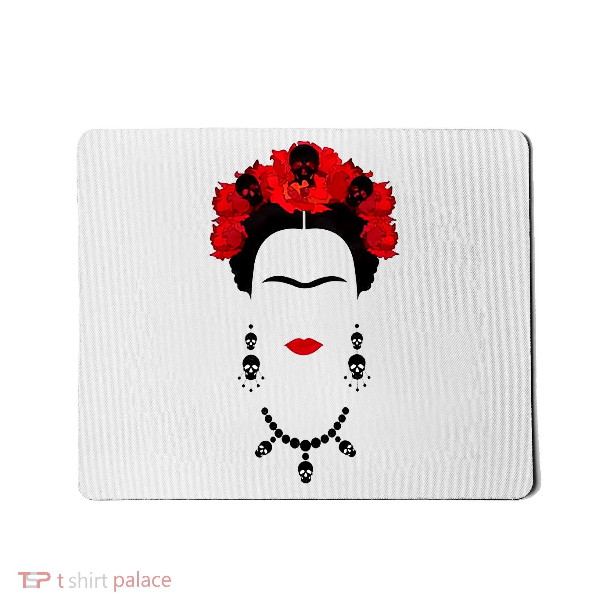 Frida Kahlo Mexico Artist Lover Flower Skull Mousepad