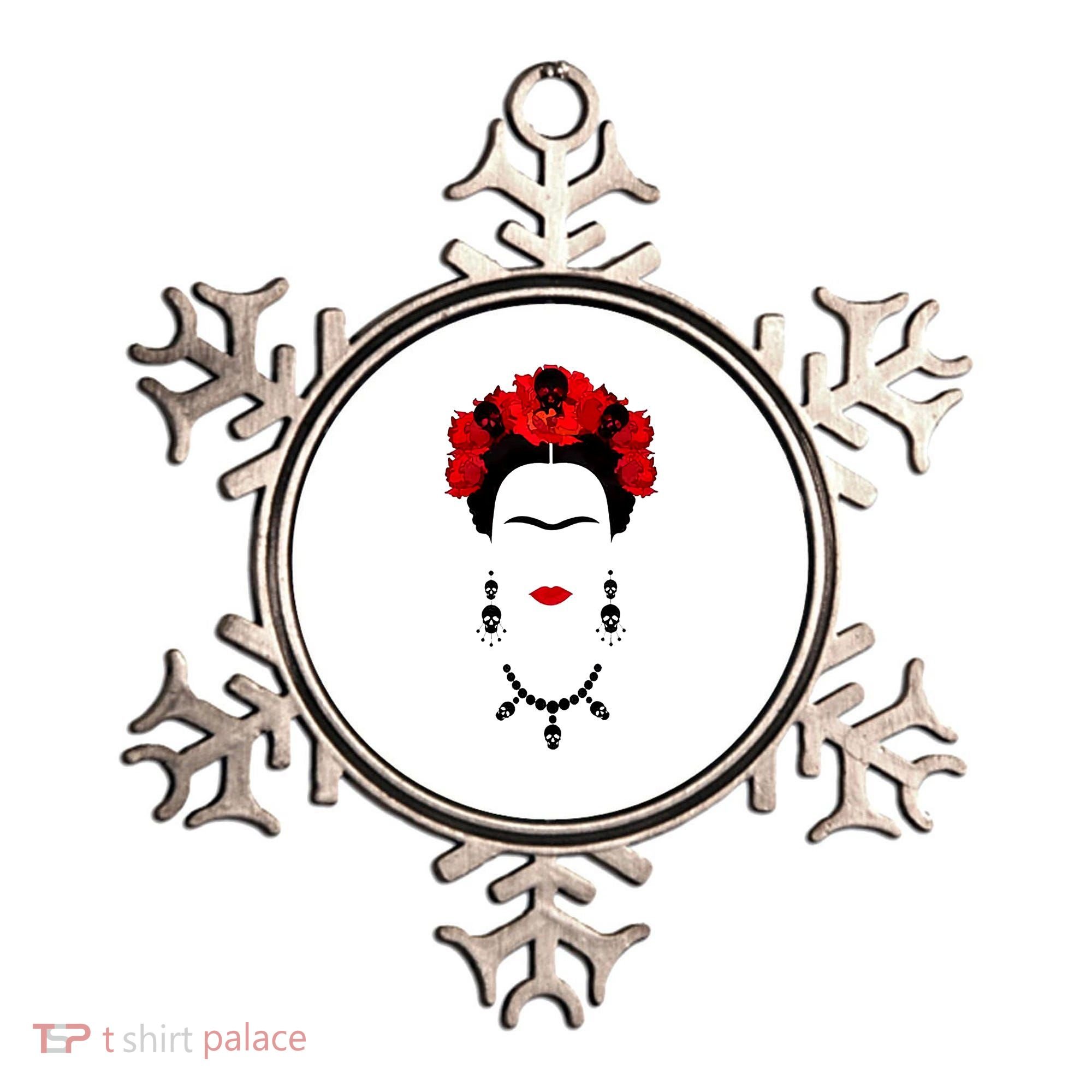 Frida Kahlo Mexico Artist Lover Flower Skull Ornament