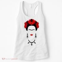 Frida Kahlo Mexico Artist Lover Flower Skull Women's Tank Top thumb 0
