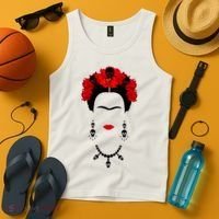 Frida Kahlo Mexico Artist Lover Flower Skull Tank Top thumb 4