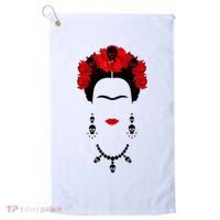 Frida Kahlo Mexico Artist Lover Flower Skull Golf Towel thumb 0