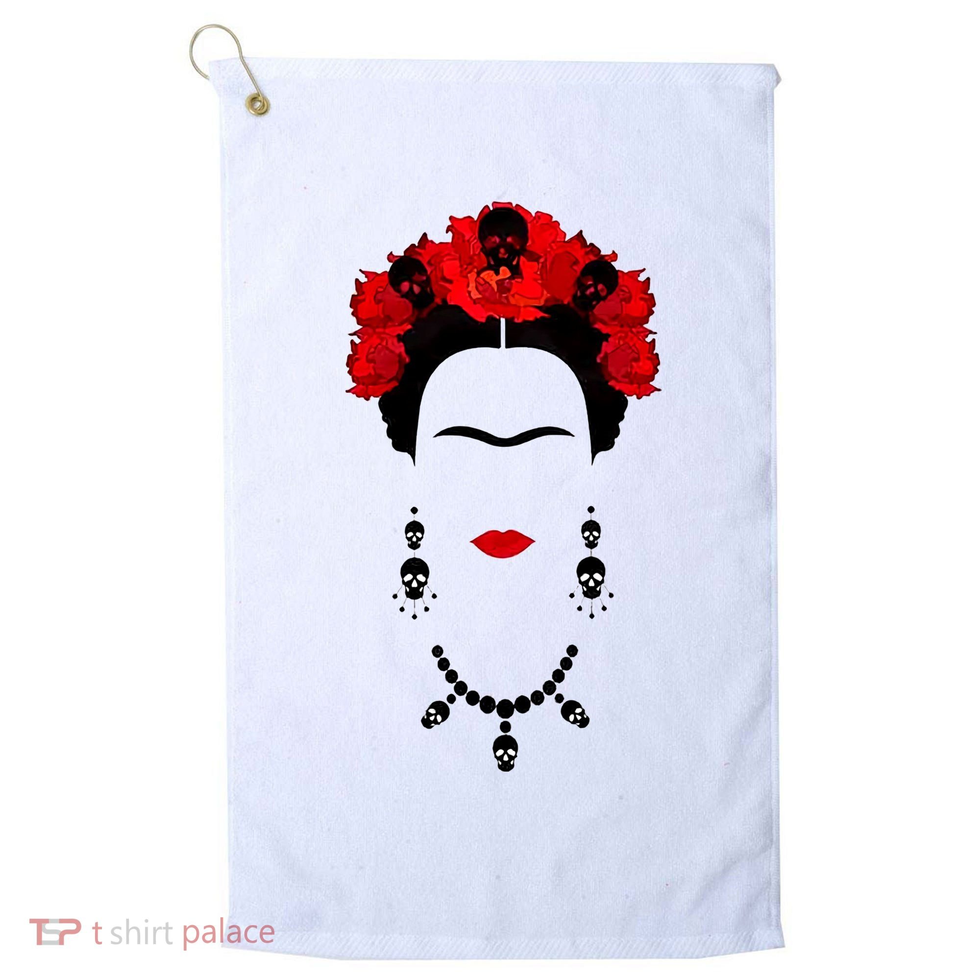 Frida Kahlo Mexico Artist Lover Flower Skull Golf Towel