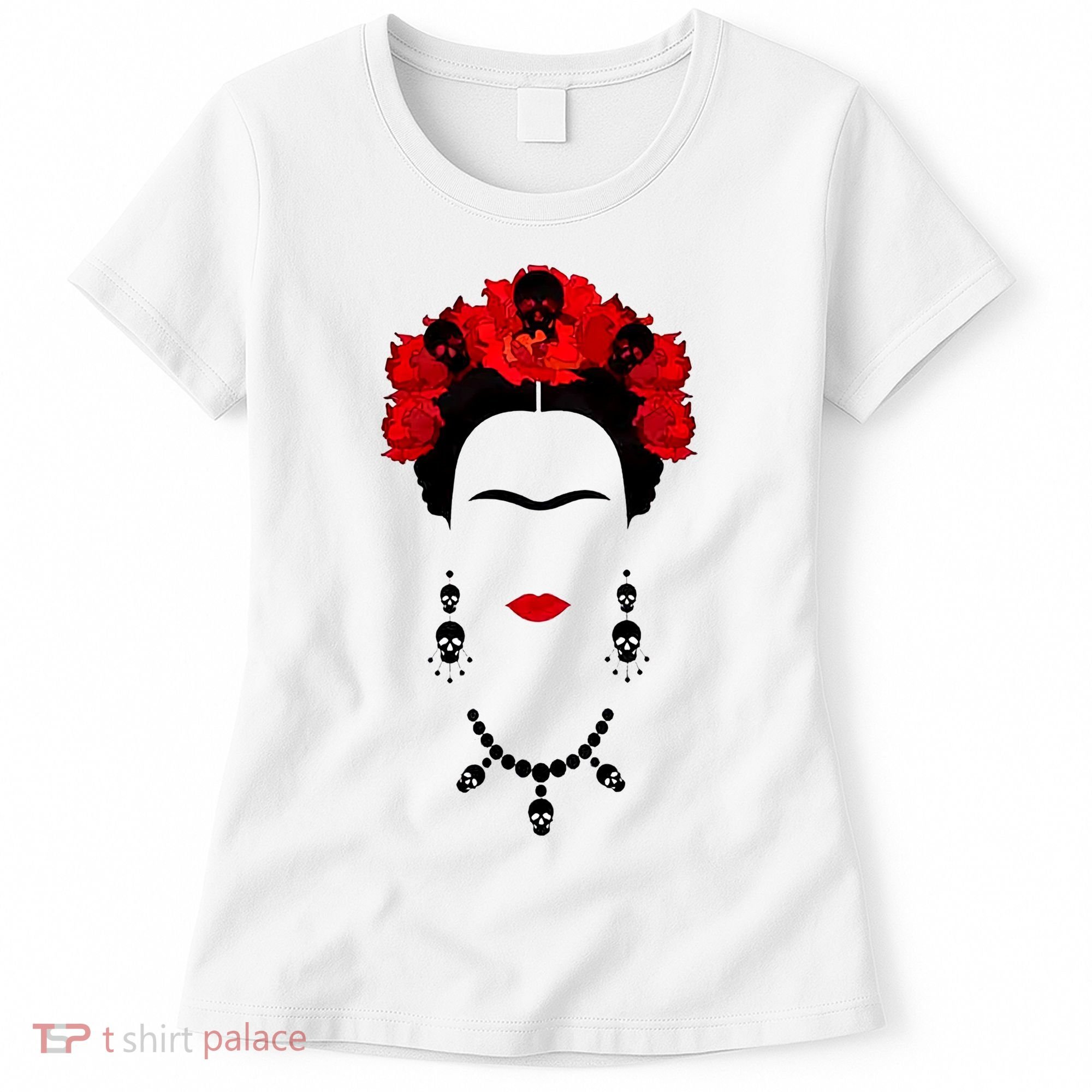 Frida Kahlo Mexico Artist Lover Flower Skull Women's T-Shirt