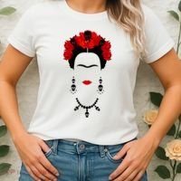 Frida Kahlo Mexico Artist Lover Flower Skull Women's T-Shirt thumb 2