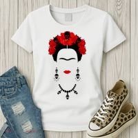 Frida Kahlo Mexico Artist Lover Flower Skull Women's T-Shirt thumb 3