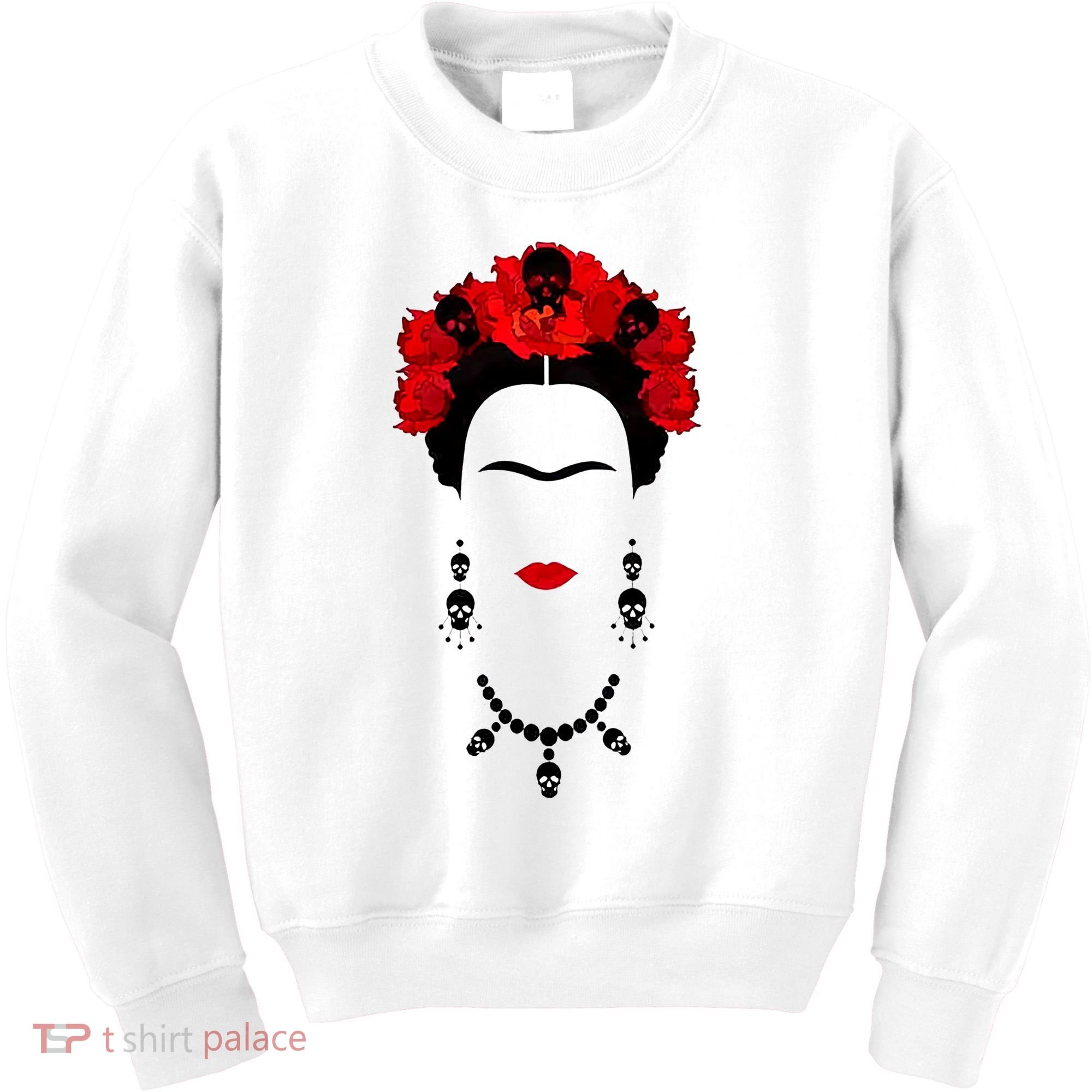Frida Kahlo Mexico Artist Lover Flower Skull Kids Sweatshirt