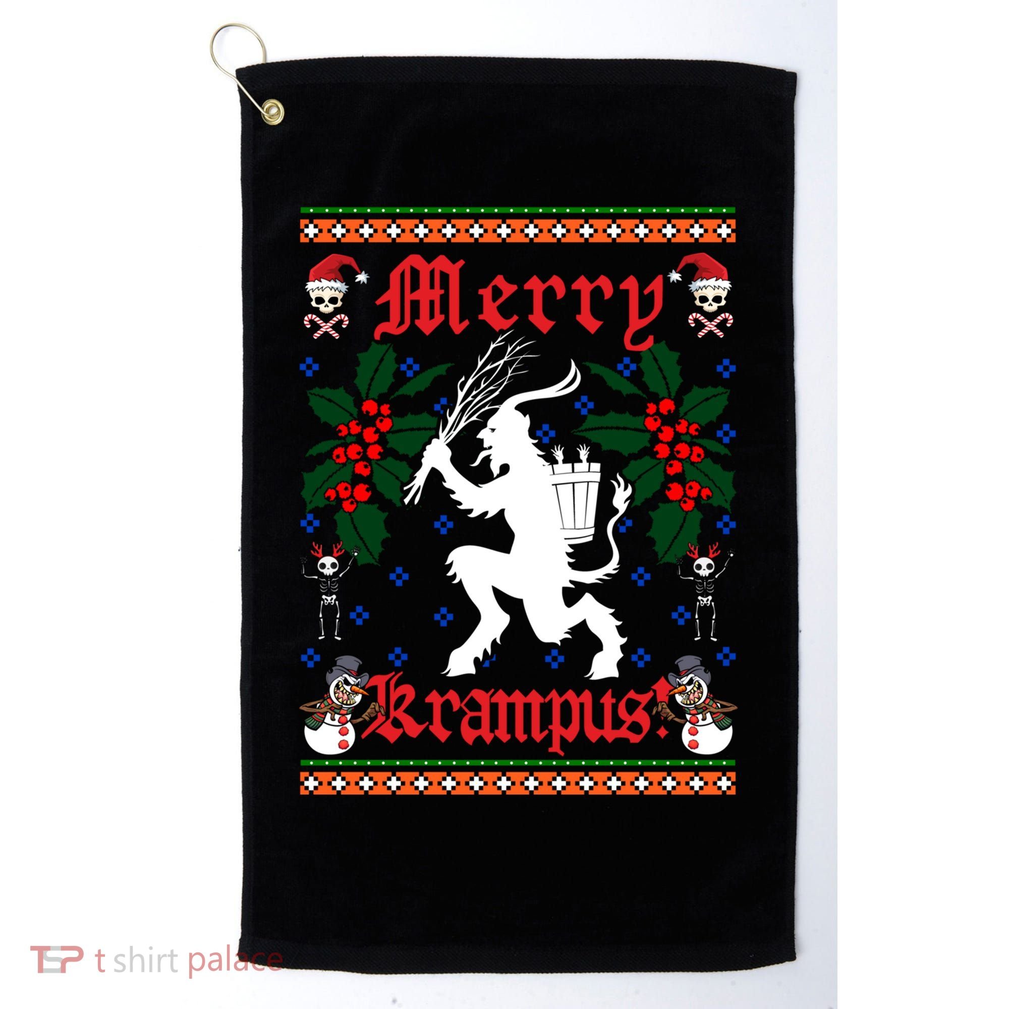 Funny Krampus Merry Krampus Ugly Christmas Gift Golf Towel
