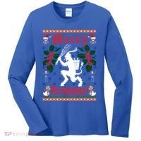 Funny Krampus Merry Krampus Ugly Christmas Gift Women's Long Sleeve Shirt thumb 0