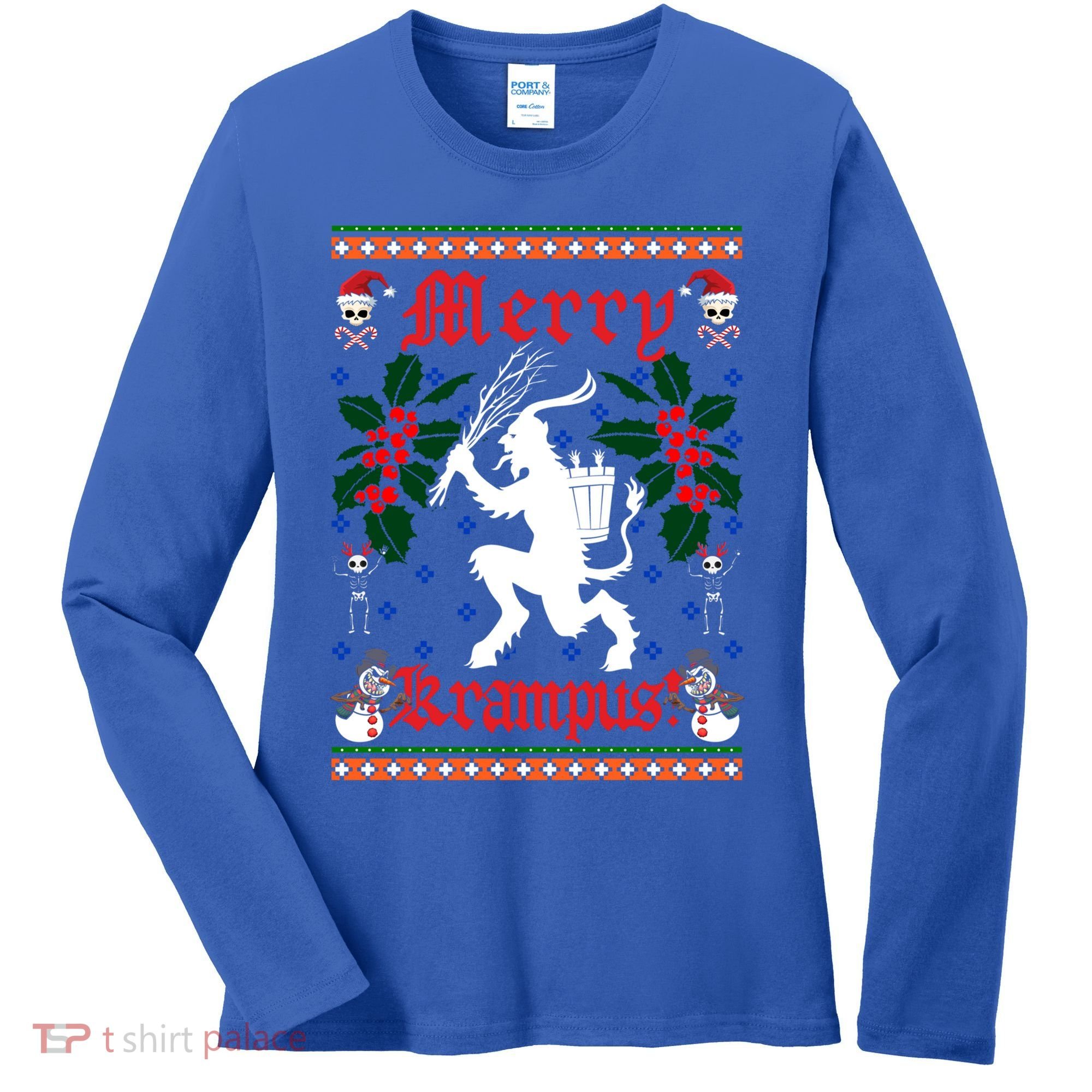 Funny Krampus Merry Krampus Ugly Christmas Gift Women's Long Sleeve Shirt