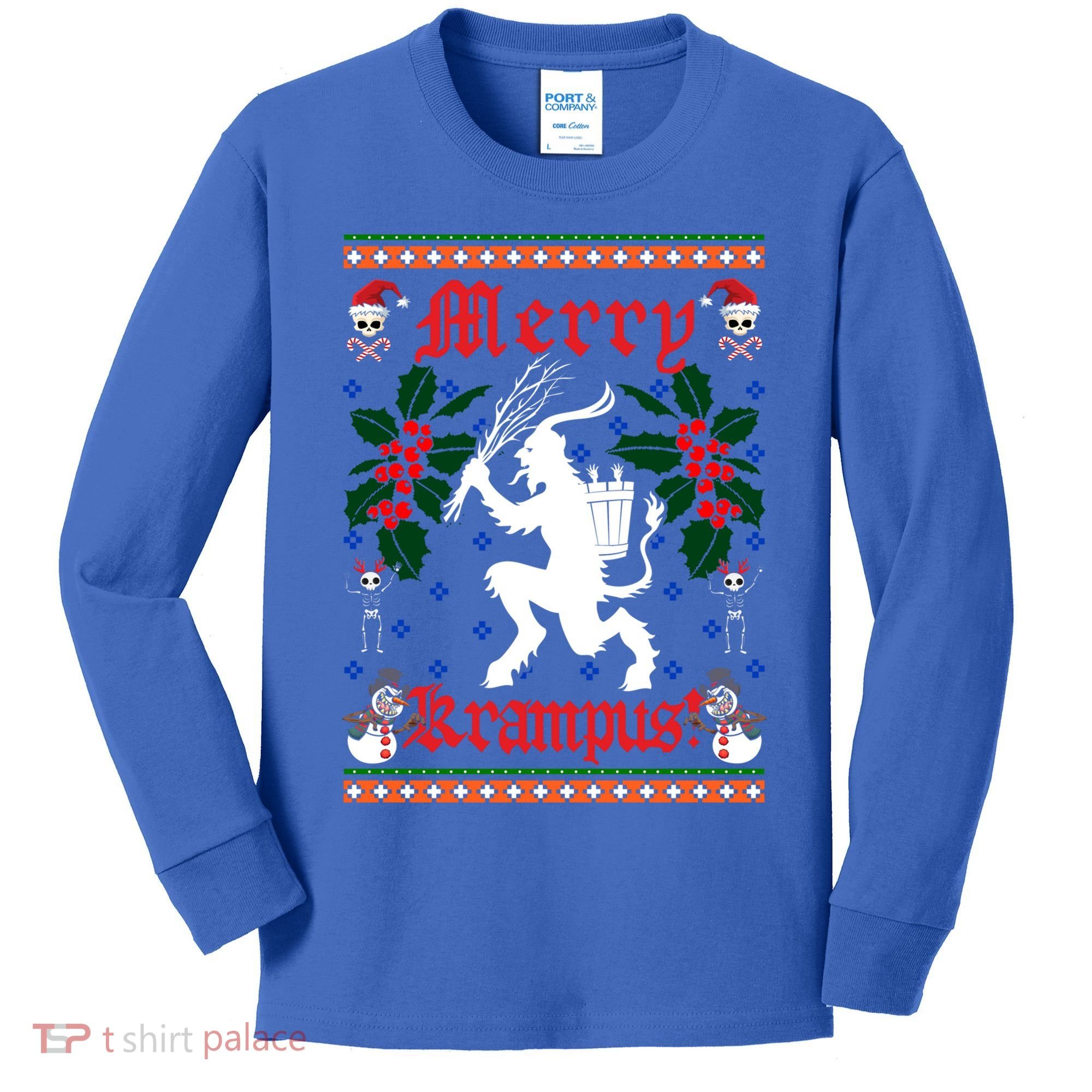 Funny Krampus Merry Krampus Ugly Christmas Gift Kids Long Sleeve Shirt