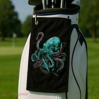 Funny Kraken Octopus Gift Golf Towel thumb 2