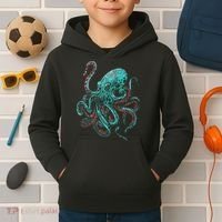 Funny Kraken Octopus Gift Kids Hoodie thumb 2