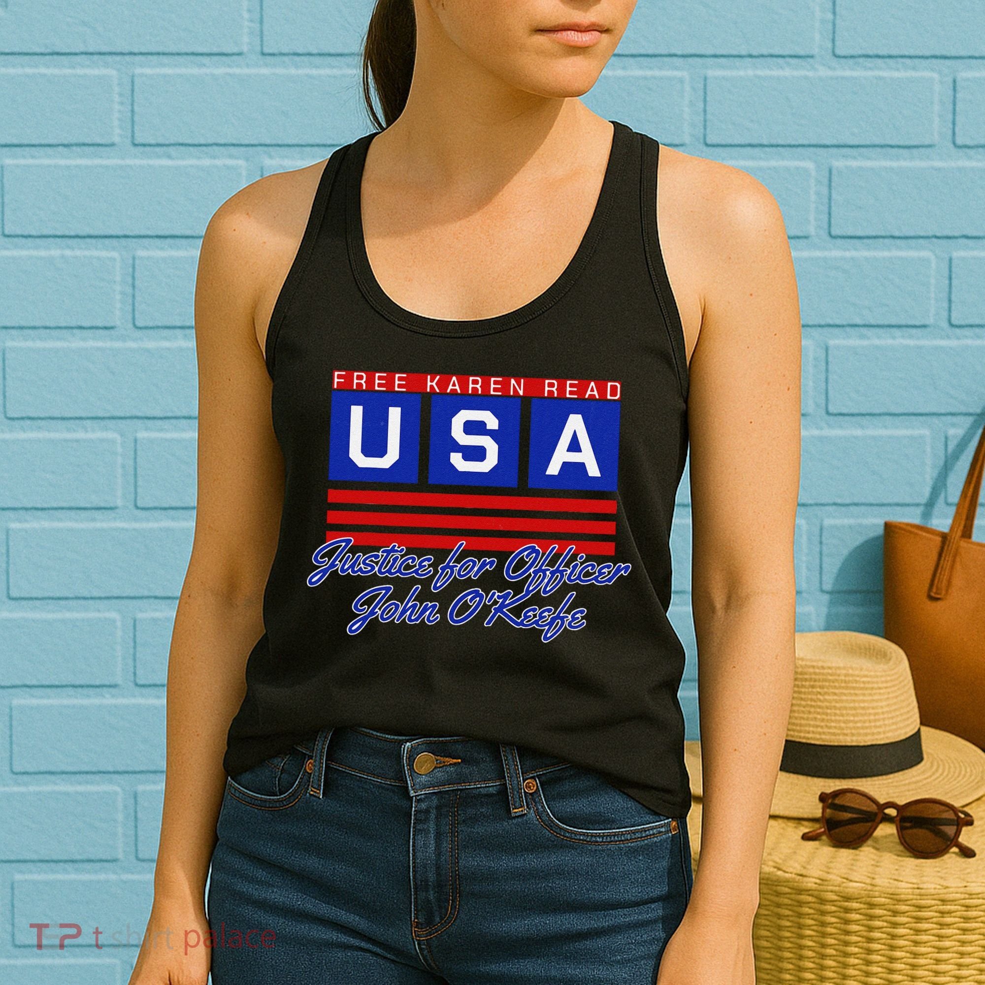 Free Karen Read Justice For Officer John OKeefe Usa America Women's Tank Top