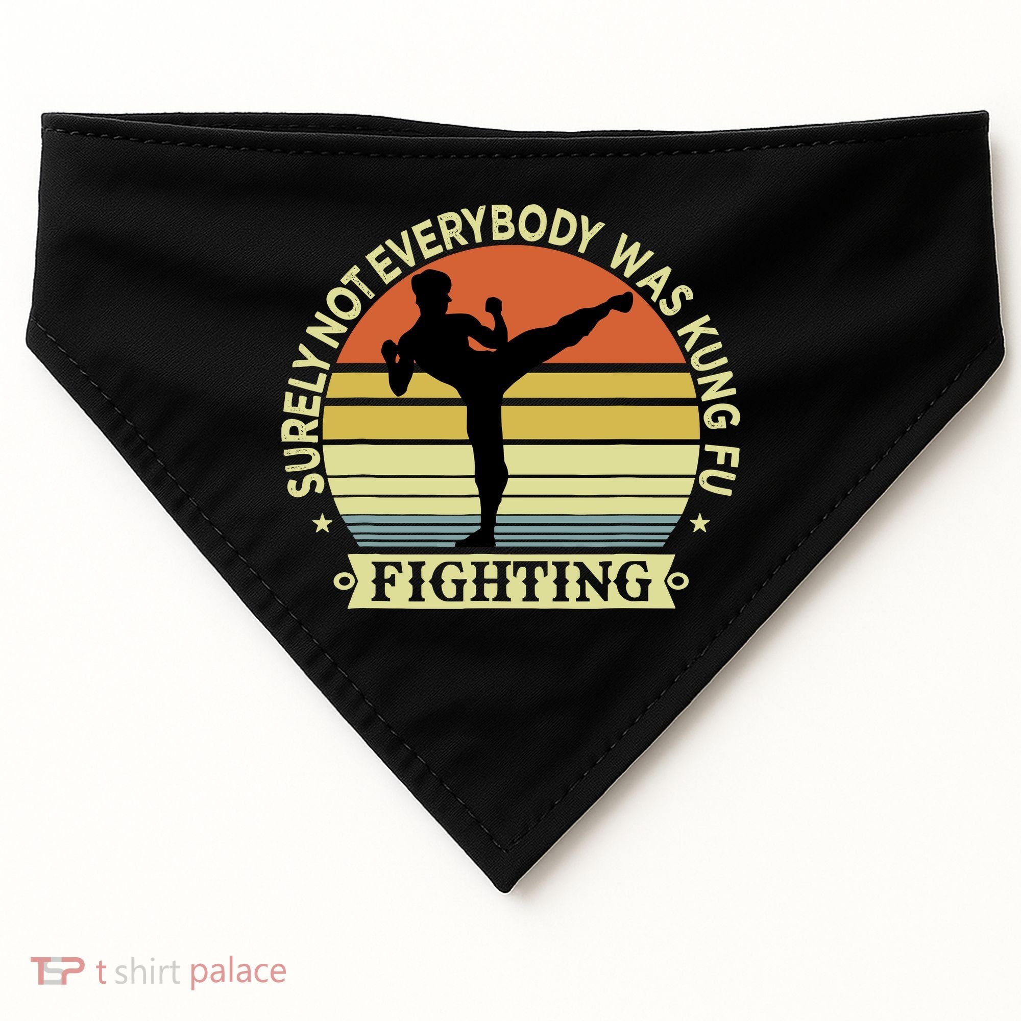 Funny Karate Surely Not Everybody Was Kung Fu Fighting USA-Made Doggie Bandana
