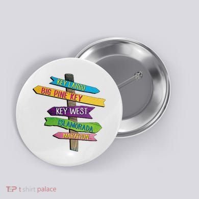 Florida Keys Totem Largo Islamorada Key West Sign Post Button
