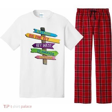 Florida Keys Totem Largo Islamorada Key West Sign Post Pajama Set