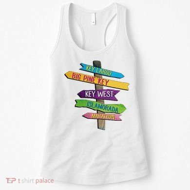 Florida Keys Totem Largo Islamorada Key West Sign Post Women's Tank Top