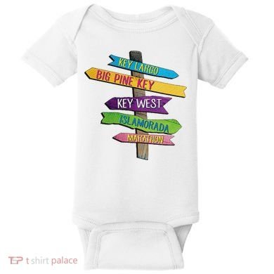 Florida Keys Totem Largo Islamorada Key West Sign Post Baby Bodysuit