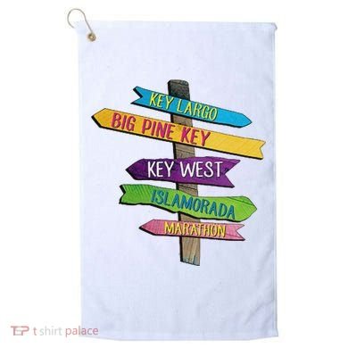 Florida Keys Totem Largo Islamorada Key West Sign Post Golf Towel