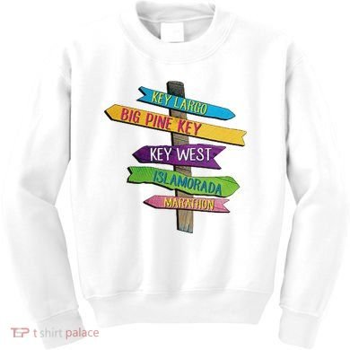 Florida Keys Totem Largo Islamorada Key West Sign Post Kids Sweatshirt