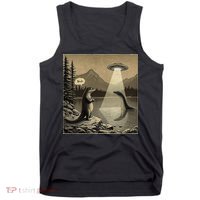 Funny Kaiju UFO Loch Ness Sasquatch Monster Alien Bruh Tank Top thumb 0