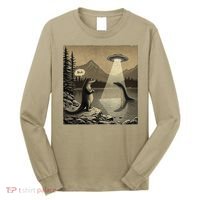 Funny Kaiju UFO Loch Ness Sasquatch Monster Alien Bruh Long Sleeve Shirt thumb 0