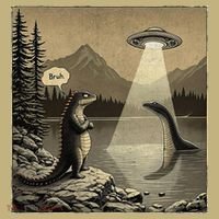 Funny Kaiju UFO Loch Ness Sasquatch Monster Alien Bruh Polo thumb 2