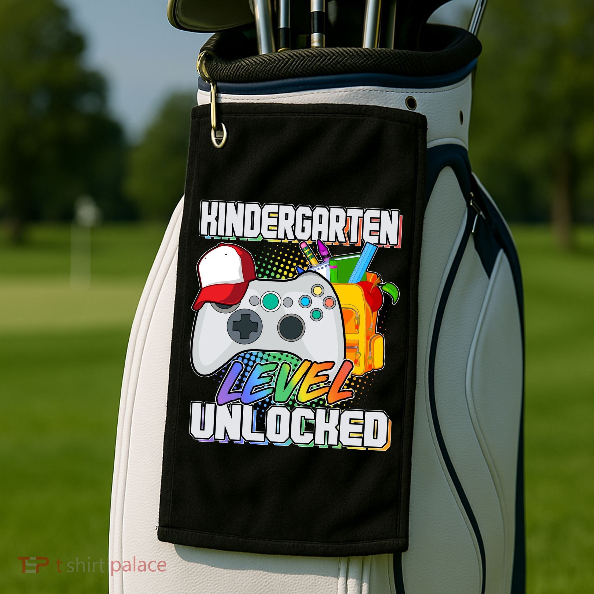 Funny Kindergarten Unlocked Video Gamer Golf Towel