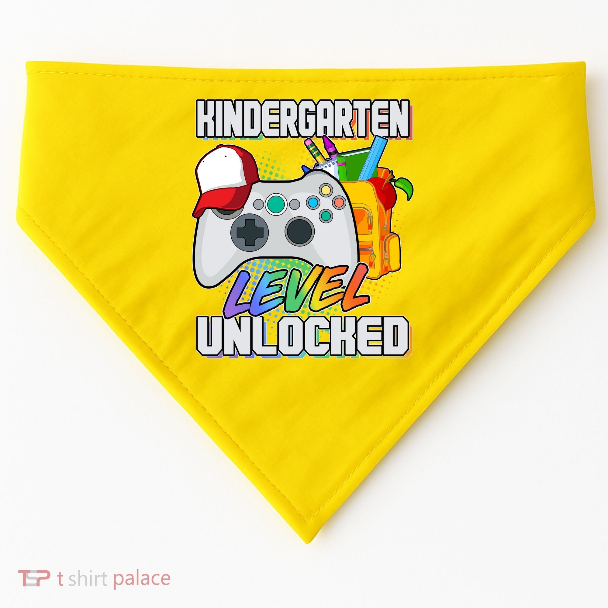 Funny Kindergarten Unlocked Video Gamer USA-Made Doggie Bandana