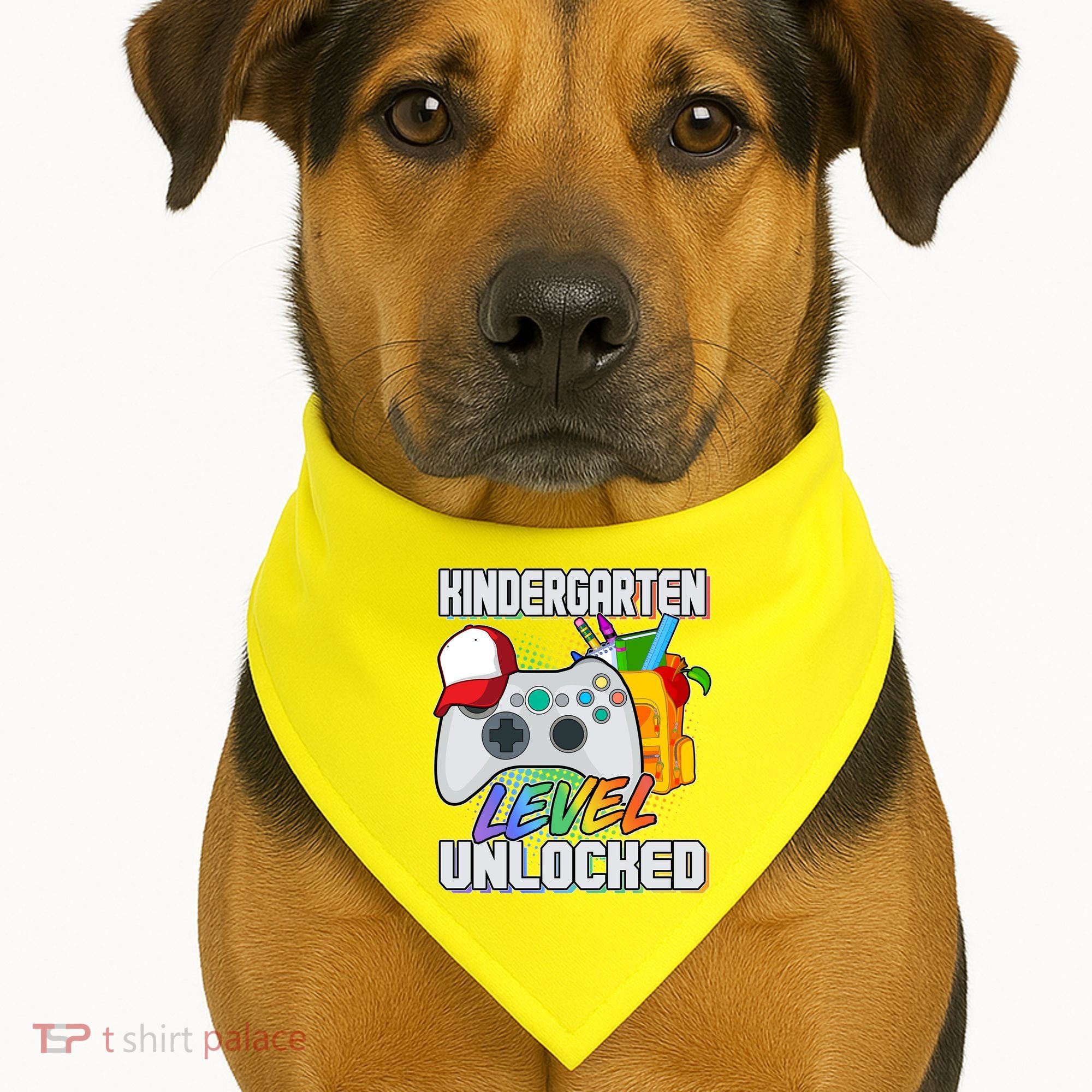 Funny Kindergarten Unlocked Video Gamer USA-Made Doggie Bandana