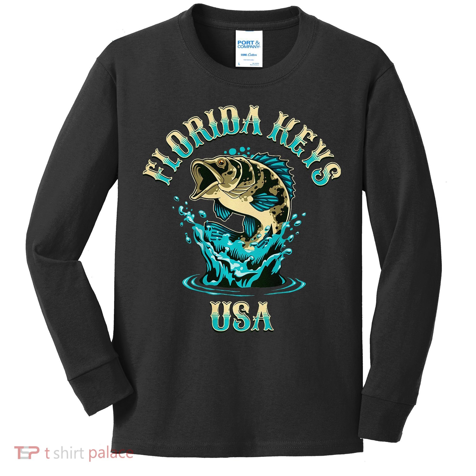 Florida Keys Usa Fishing Kids Long Sleeve Shirt