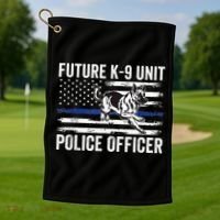 Future K9 Unit Police Officer Proud Law Enforcement Golf Towel thumb 1