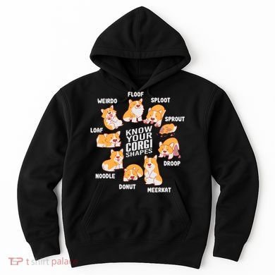 Funny Know Your Corgi Shapes Cute Welsh Dog Lover Hoodie