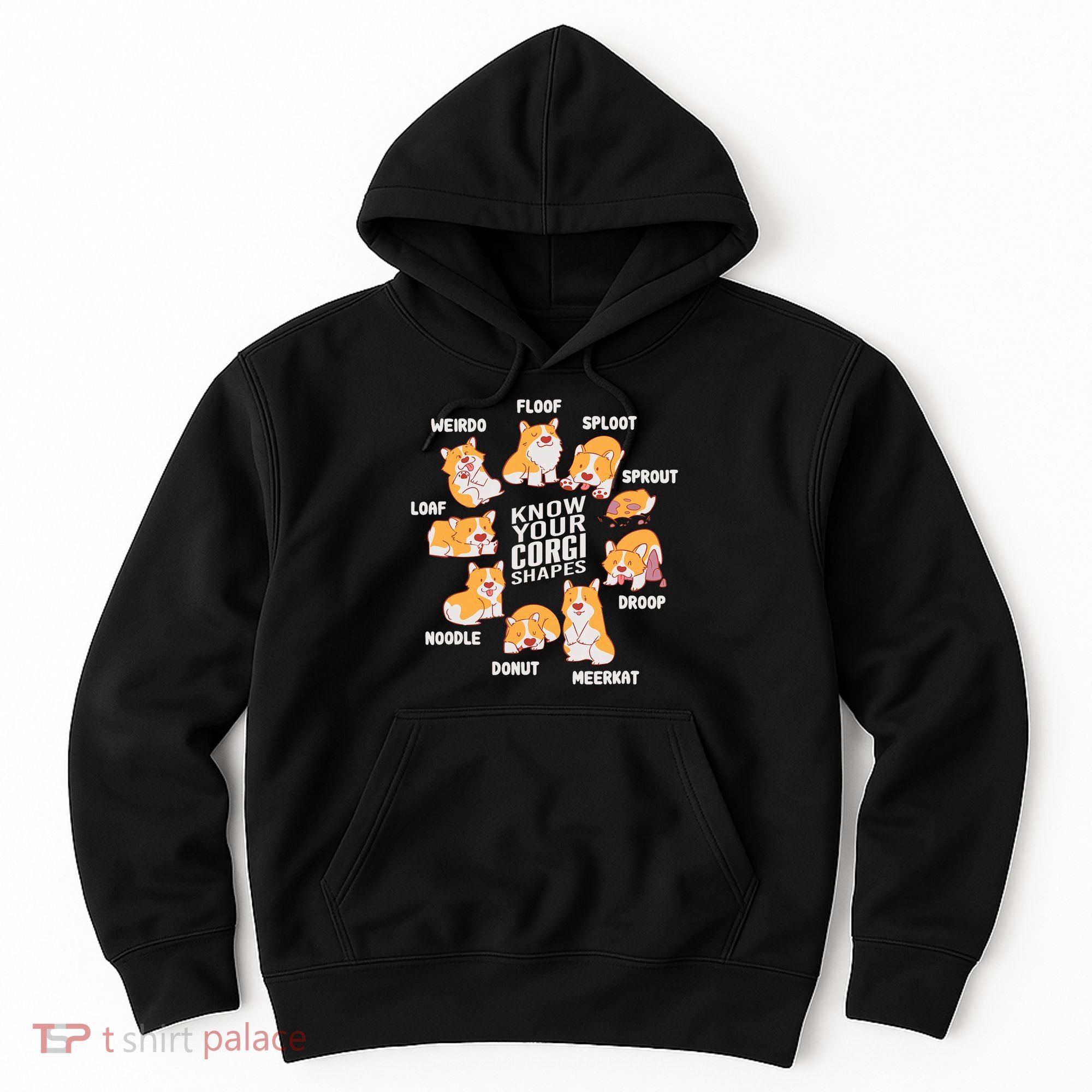 Funny Know Your Corgi Shapes Cute Welsh Dog Lover Hoodie
