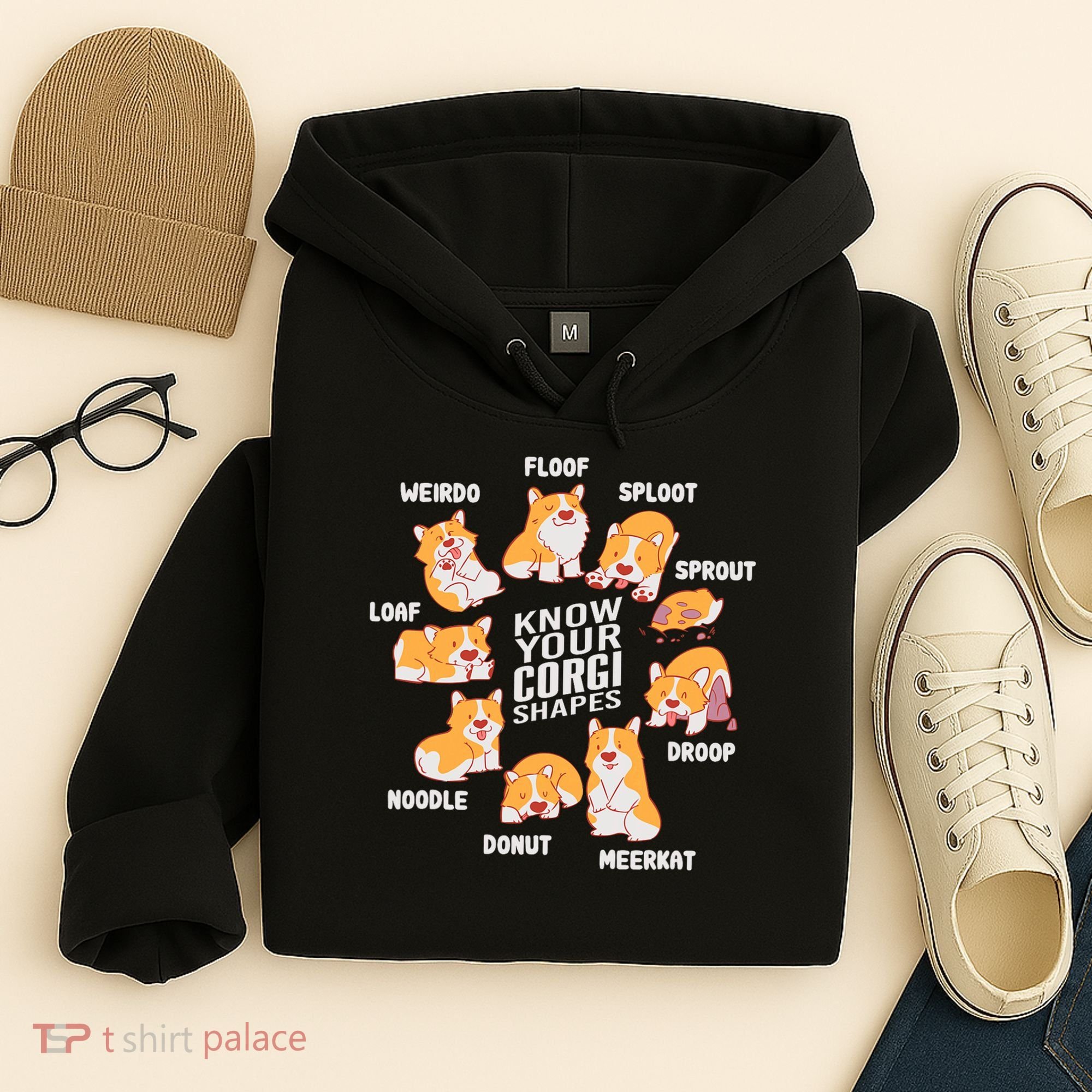 Funny Know Your Corgi Shapes Cute Welsh Dog Lover Hoodie