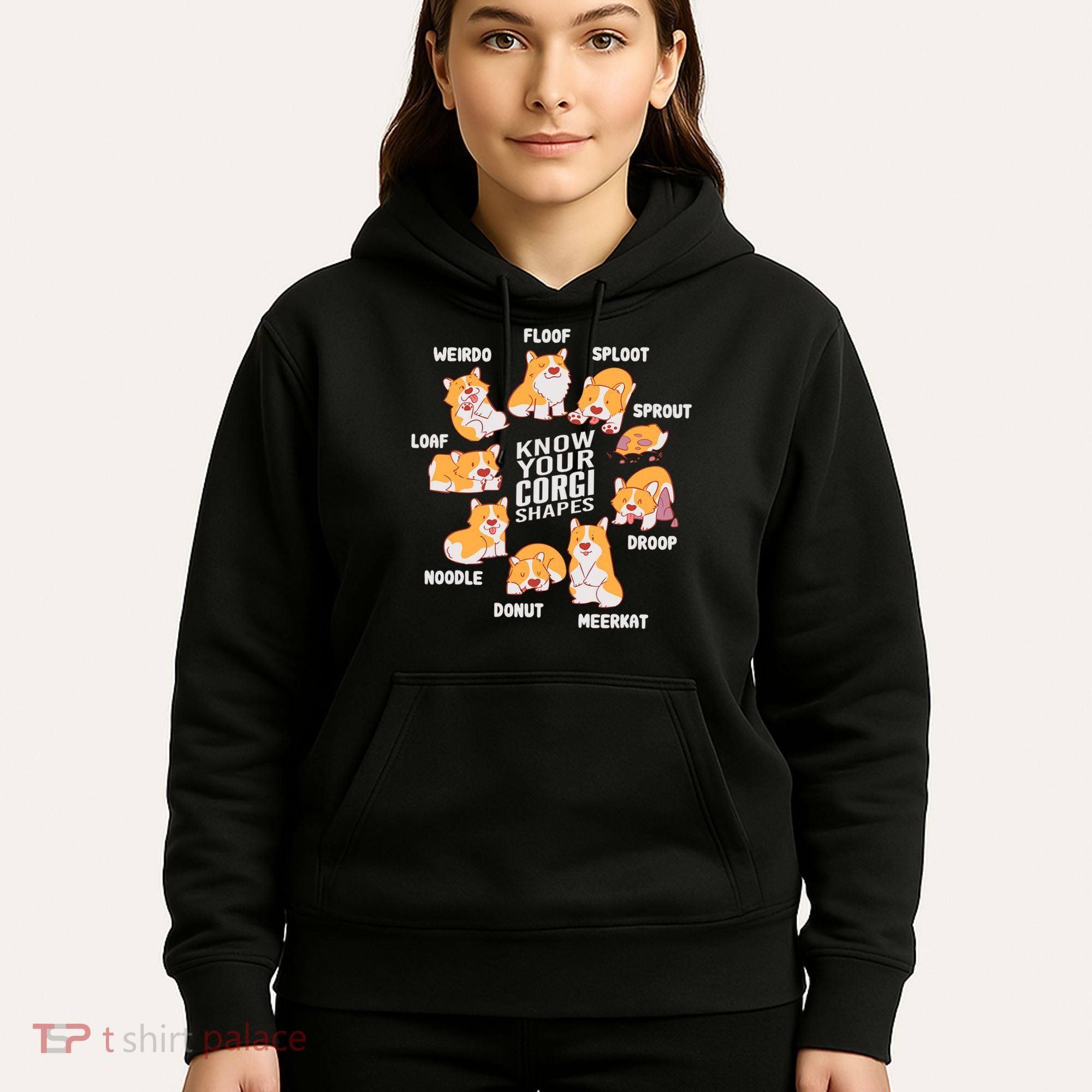 Funny Know Your Corgi Shapes Cute Welsh Dog Lover Hoodie