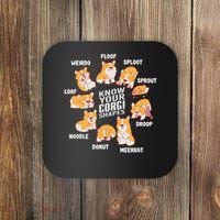 Funny Know Your Corgi Shapes Cute Welsh Dog Lover Coaster thumb 0