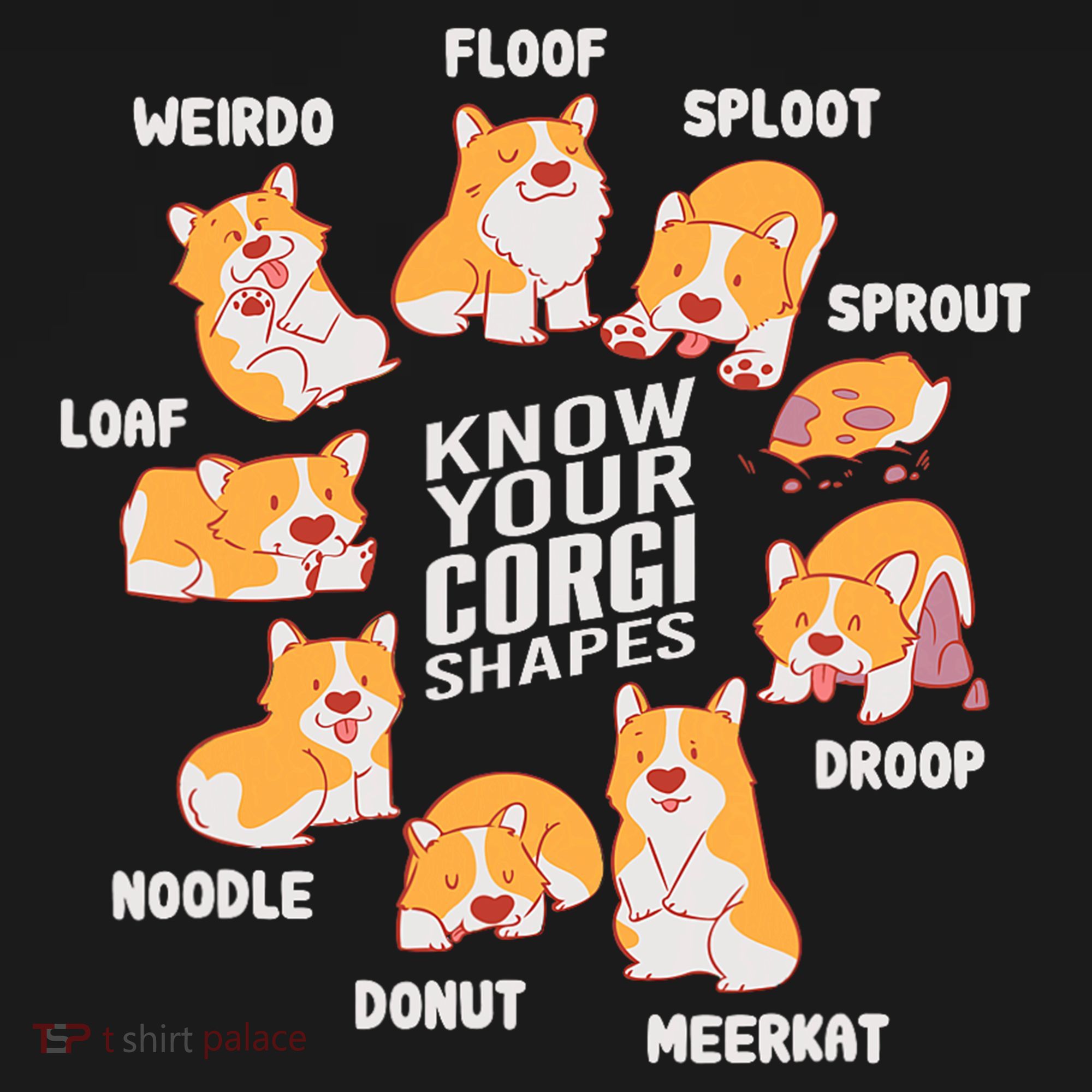 Funny Know Your Corgi Shapes Cute Welsh Dog Lover Women's Hoodie