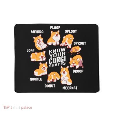 Funny Know Your Corgi Shapes Cute Welsh Dog Lover Mousepad