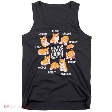 Funny Know Your Corgi Shapes Cute Welsh Dog Lover Tank Top