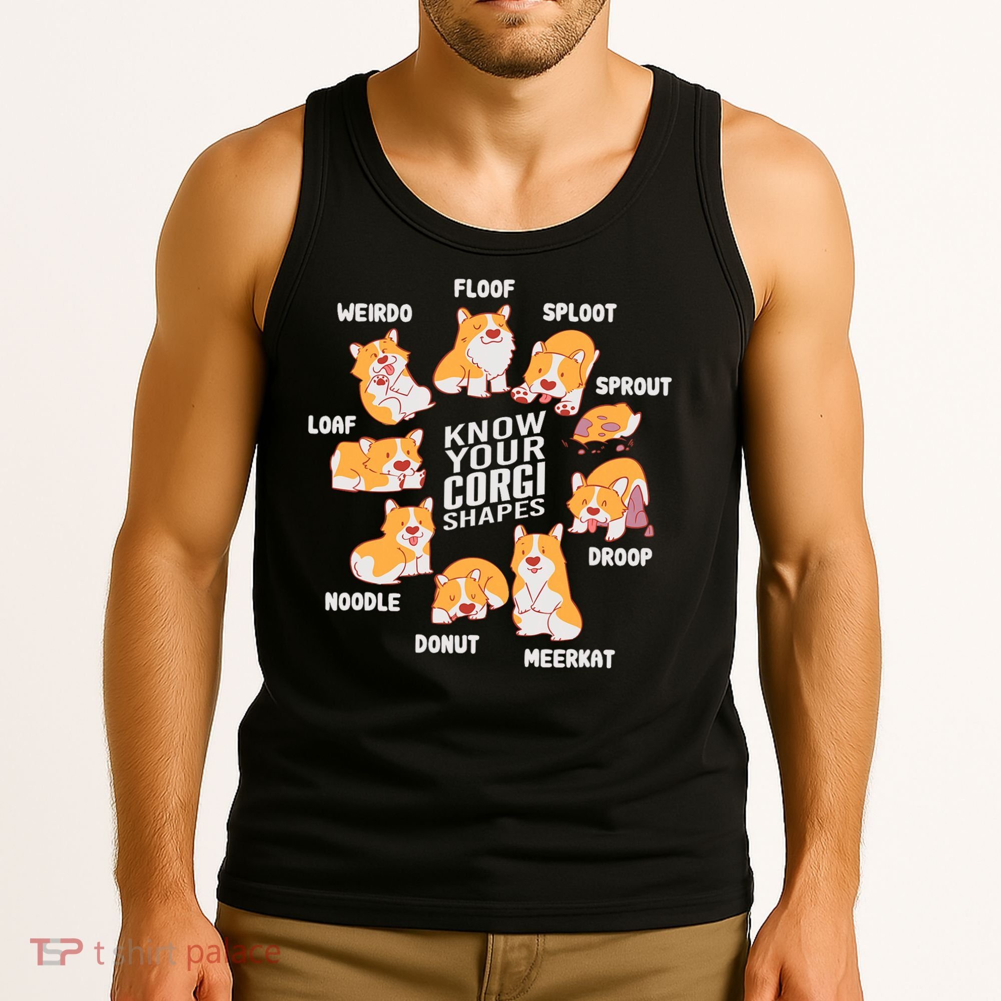 Funny Know Your Corgi Shapes Cute Welsh Dog Lover Tank Top