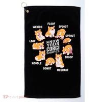 Funny Know Your Corgi Shapes Cute Welsh Dog Lover Golf Towel thumb 0