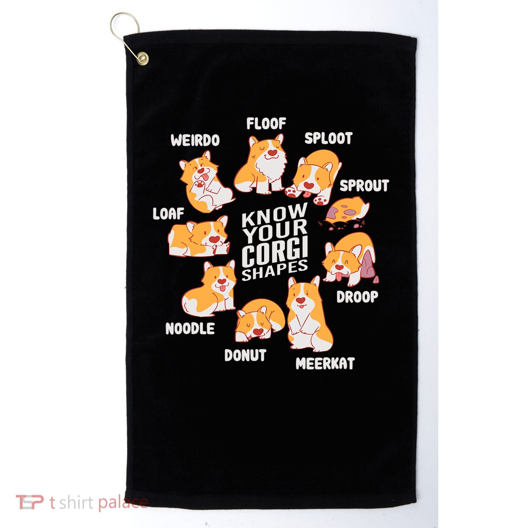 Funny Know Your Corgi Shapes Cute Welsh Dog Lover Golf Towel