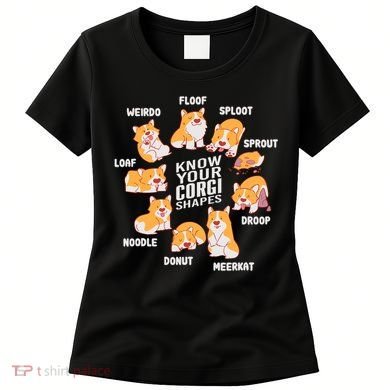 Funny Know Your Corgi Shapes Cute Welsh Dog Lover Women's T-Shirt