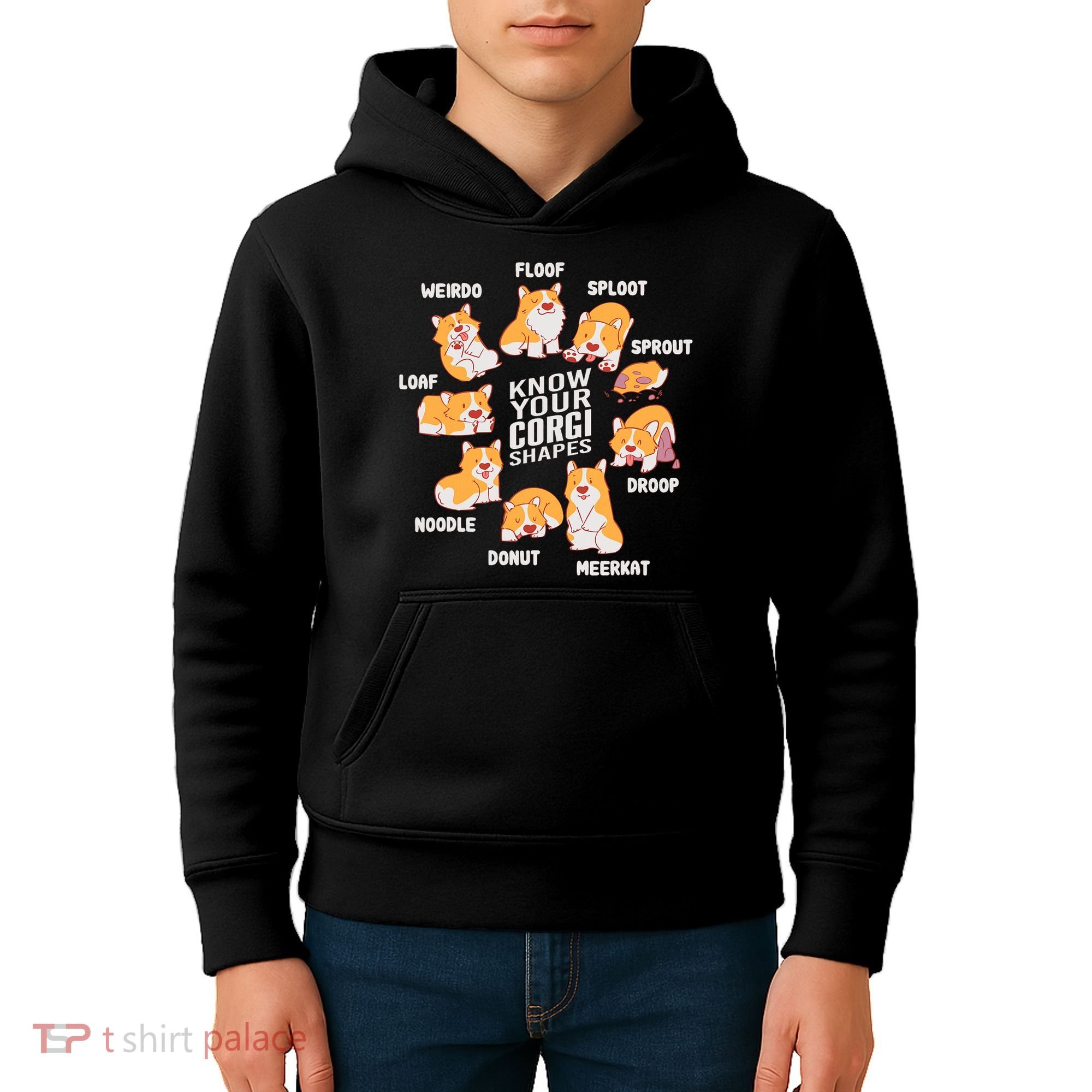 Funny Know Your Corgi Shapes Cute Welsh Dog Lover Kids Hoodie