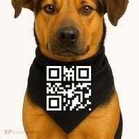 Fuc K You Q R Code USA-Made Doggie Bandana thumb 1